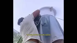 dome house starry roof ceiling and top light fan installation #domehouse #installation #igloo