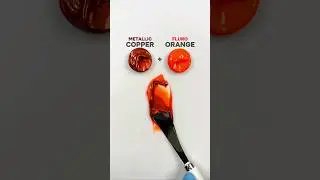 Metallic vs. Fluro Paint Mixing!🔥#orange #miniartzone #metallica #copper #viral #colormixing #art
