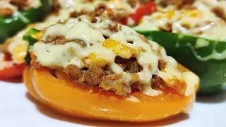 Stuffed bell peppers! Make this healthy dish! Kids will like it!