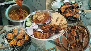 चुलीवर बनवले चिकन तंदुरी आणि झनझणीत रस्सा | Home Made Chicken Tandoori Chicken Curry |