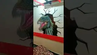 3d dinosaur wall painting | 3d wall graffiti 3d wall art | 3d art | how to make 3d wall painting 3d