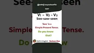Verb forms- V1, V2, V3 - Present, Past, Past Participle -#shorts-# Dafni's English.