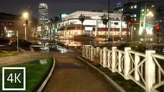 4K Walking in Heavy Rain Thunderstorm at Night in Los Santos - GTA 5 Rain Ambience for Sleep, Relax