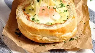 No Washing Up Ham Cheese Bread Bowls