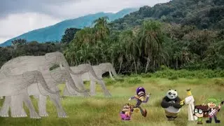 Wario & Friends Dies By Stampeding Herd Of African Forest Elephants In The African Jungle Again