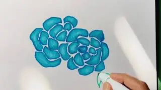 Beautiful Blue Rose easy drawing