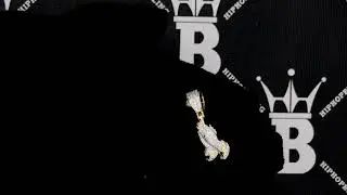 Nano Praying Hands Diamond Pendant .22cttw 10K Yellow Gold | Real Hip Hop Jewelry