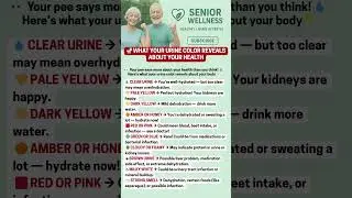 WHAT YOUR URINE COLOR REVEALS ABOUT YOUR HEALTH #health #healthtips #seniorwellness #nutrition #food