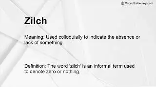Zilch Meaning