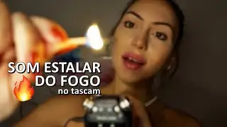 ASMR: ACENDENDO F&Oacute;SFOROS E SUSSURROS com Som de Estalar do Fogo Lareira
