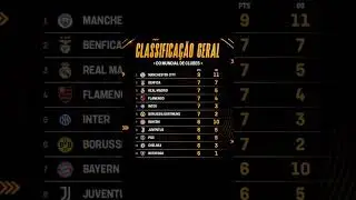 CLASSIFICA&Ccedil;&Atilde;O GERAL DO MUNDIAL DE CLUBES 2025! #FUTEBOL #MUNDIAL #PSG #BOTAFOGO #PALMEIRAS