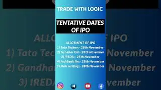 NEW ALLOTMENT DATES   l   TATA TECHNOLOGIES  l GANDHAR OIL   l   IREDA   l    FEDBANK  l  FLAIR IPO