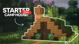 Starter Camp Tent House Building Tutorial in Minecraft!