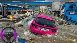 My pink car stuck in the flood - Can I survive - 3D driving class new update 2026 Car Vs Flood