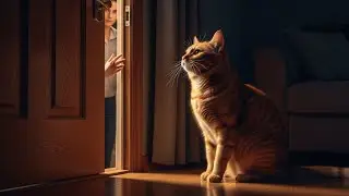 Loyal Cat Waits at the Door | Emotional AI Pet Video
