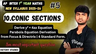 Derive the Equation of a Parabola in Standard Form | Class 11 Maths | Parabola Standard Form telugu