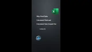 Why Pivot Table Calculated Field & Calculated Item Are Greyed Out Fix in 1 minute!