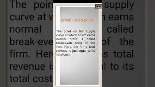 Base year and Break-even point.