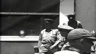 General Henry Harley Arnold, Army Air Force and 20th Bomber Command, addresses tr...HD Stock Footage