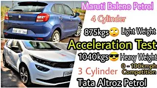 Tata Altroz vs Maruti Baleno Acceleration Test | Light Vs Heavy Weight | 0-100 Test
