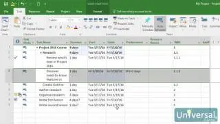 Lesson 9: Introducing Dependencies - Universal Class Microsoft Project 2016