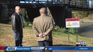 Warning signs placed along War Eagle Creek