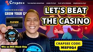Play Live Craps! $1500 Bankroll on a $25 Min Table. Crapsee Code: M8P8Q4