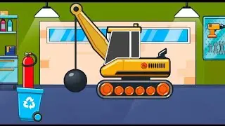 3D house breaking with excavator - #5 driving and build building series 🏫