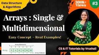 DSA 3 : Arrays: Single & Multidimensional Array with Examples #datastructures