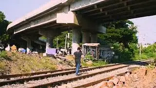 train stunt in running train #train #indianrailways #vfx #underthetrain