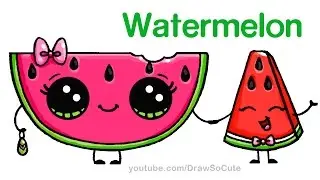 How to Draw Watermelon Easy - Cartoon Food