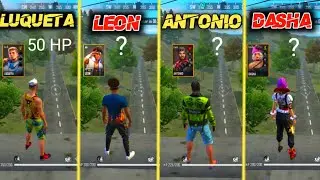 LUQUETA VS LEON VS ANTONIO VS DASHA BEST PASSIVE SKILL CHARACTER IN FREE FIRE HISTORY.