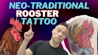Real Pet Rooster to Neo-Traditional Tattoo | Full Tattoo Session