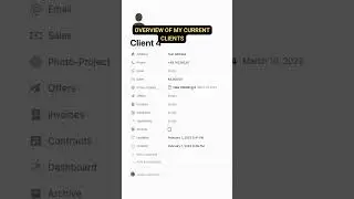 How I manage my Photography Business in Notion #shorts #notion #notiontutorial #notiontemplates