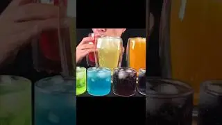 ASMR Colorful Ice Water Drinking Sounds 💧🌈 #asmr #drinkingsounds #shorts