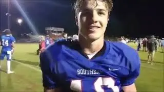 Logan Foust interviewed by veteran sports reporter Bob Sutton on Southern's 43-26 win over Western
