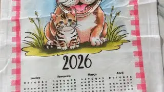 Comprinha de pano de prato de calendário 📆🧶🧶🧶