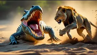 LIONS vs. CROCODILE: The Brutal Fight Over The Nest 🐊🦁