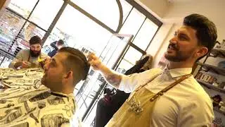 Rooster's Barbershop Athens slick back men's haircut