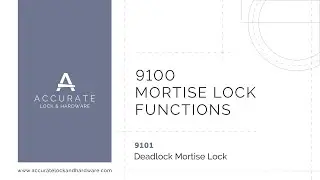 9101 Deadlock Mortise Lock Function