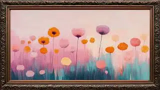 Abstract Floral Piece soft pastel colors Frame TV Art Modern Screensaver in 4K
