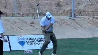 Mike Dobbyn Slow Motion Hitting Krank Golf Rage Black Driver at RE/MAX World Long Drive Champ