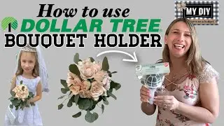 HOW TO USE DOLLAR TREE BOUQUET HOLDER | FRESH FLOWER BOUQUET FOR COMMUNION, WEDDING OR PROM | EASY!