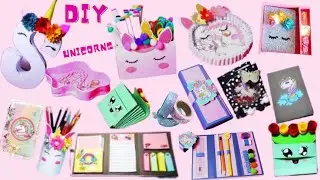 Unicorn  | DIY Unicorn paper craft  | How to make unicorn school supplies  | School supplies