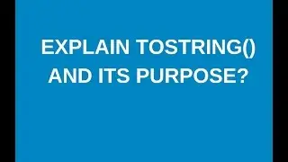 Explain the purpose of toString() method in java with example?