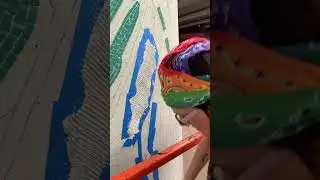 Mortaring Mosaic Pillar for Outdoor Public Art Project