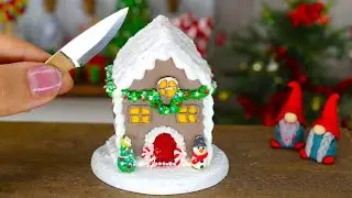 Baking a Real Miniature Christmas Cabin Cake 🎄 Tiny Sponge Cake ASMR