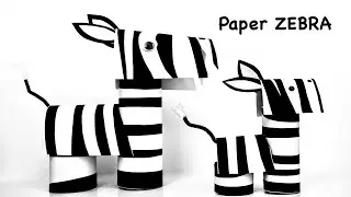 How to Make a Paper  ZEBRA | Easy kids craft | Paper animal | කඩදාසි නිර්මාණ