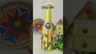 Wow Clay Bottle Art | Floral Bottle Decoration #diy #shorts #craft #viral #viralvideo #shortvideo