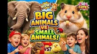 Big Animals vs Small Animals 🐘🐹 | Fun Learning Video for Kids #school #kidslearning